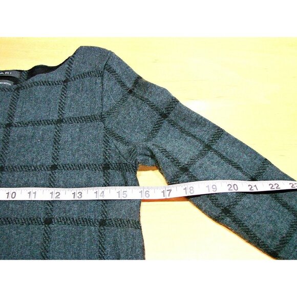 Tahari Womens Gray Black Striped Extrafine Merino Wool Tunic Sweater Size Small - Picture 5 of 12